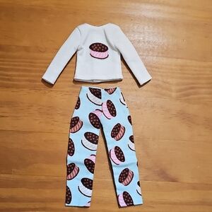 Hand Made Cookie Print Pajama set for Curvy Barbie